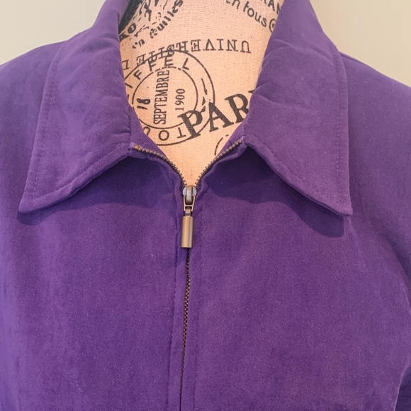 Vintage Women’s Size 8 Medium Vibrant Purple Full Zip Blazer Jacket - Picture 4 of 9